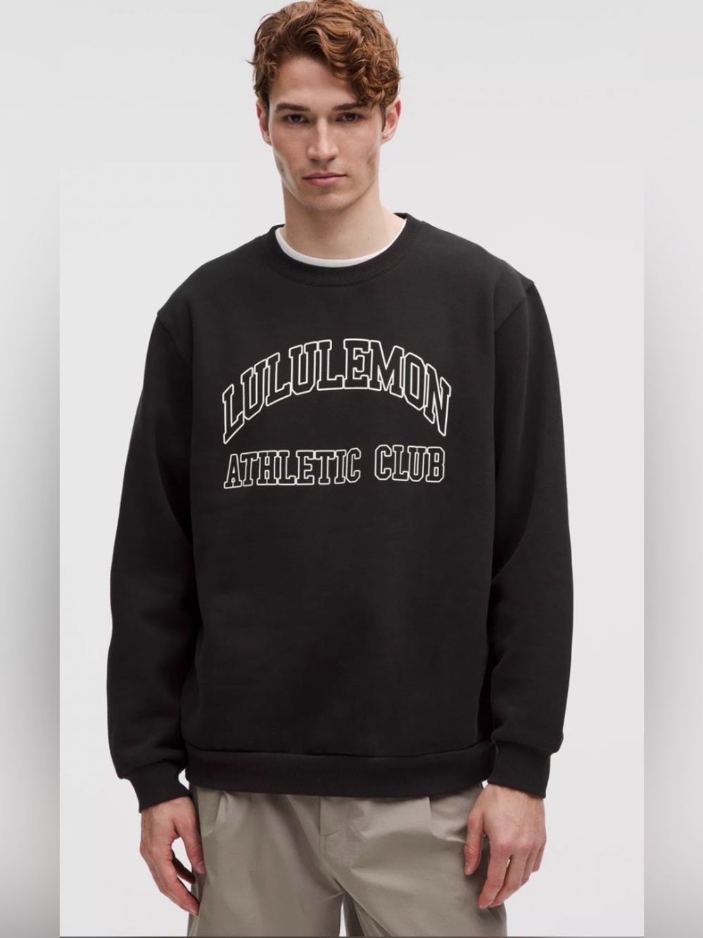 Lululemon Steady State Crew Neck Graphic Wordmark Sweatshirt Pullover Black M